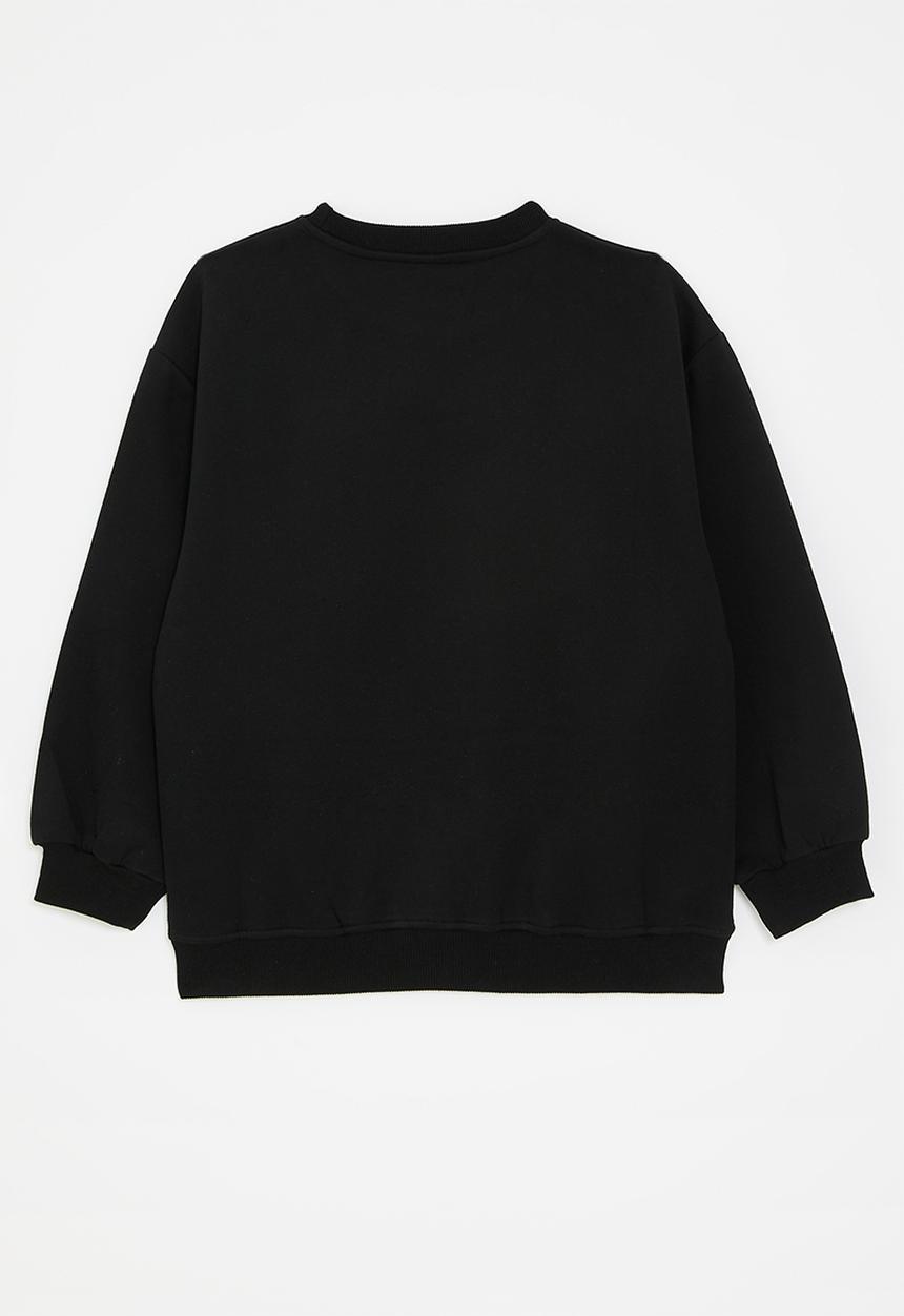Pop Candy - Lace applique sweatshirt - black