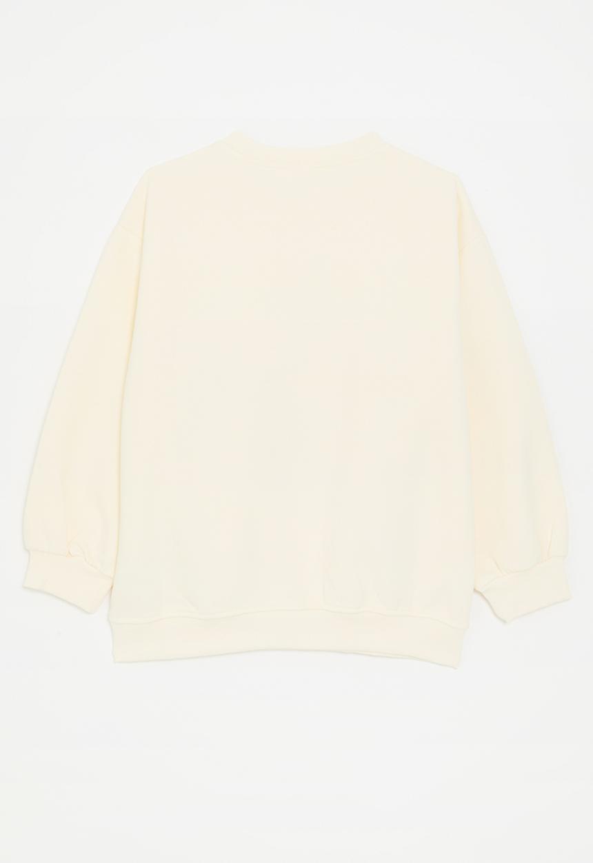 Pop Candy - Bow décor sweat top - cream/pink
