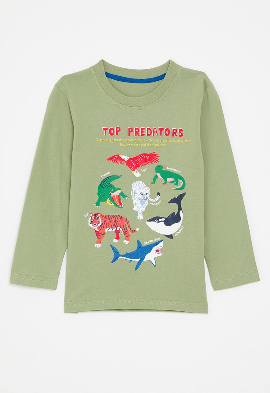 Pop Candy - Top predators graphic tee - army green