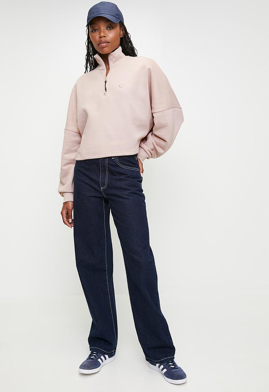 adidas Originals - Ess Half Zip Fleece Top W F25 - Natural