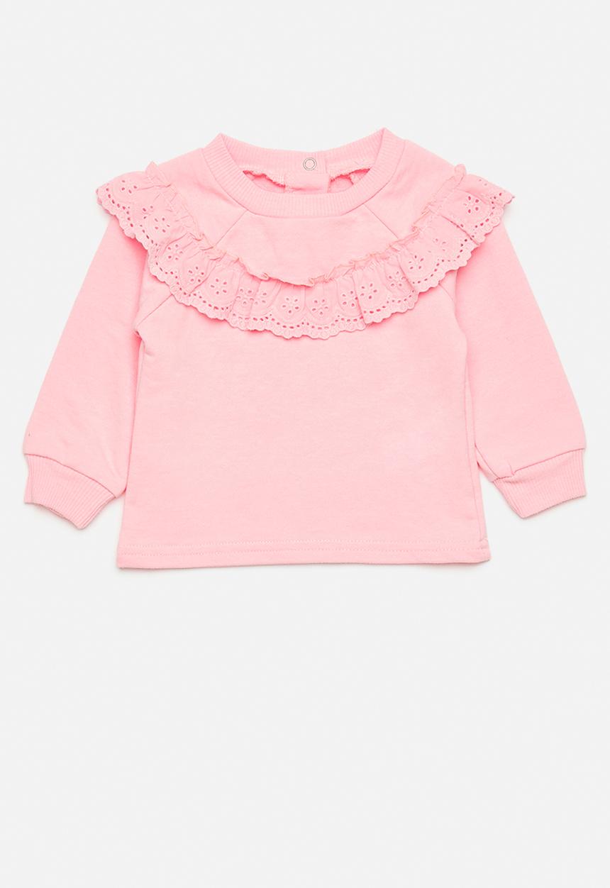 Pop Candy - Frilled sweat top - baby pink