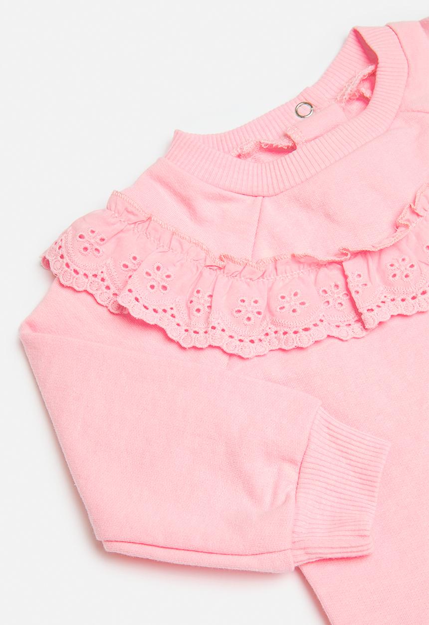 Pop Candy - Frilled sweat top - baby pink