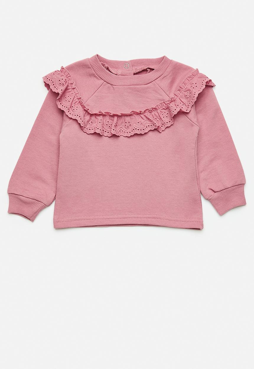 Pop Candy - Frilled sweat top - mauve