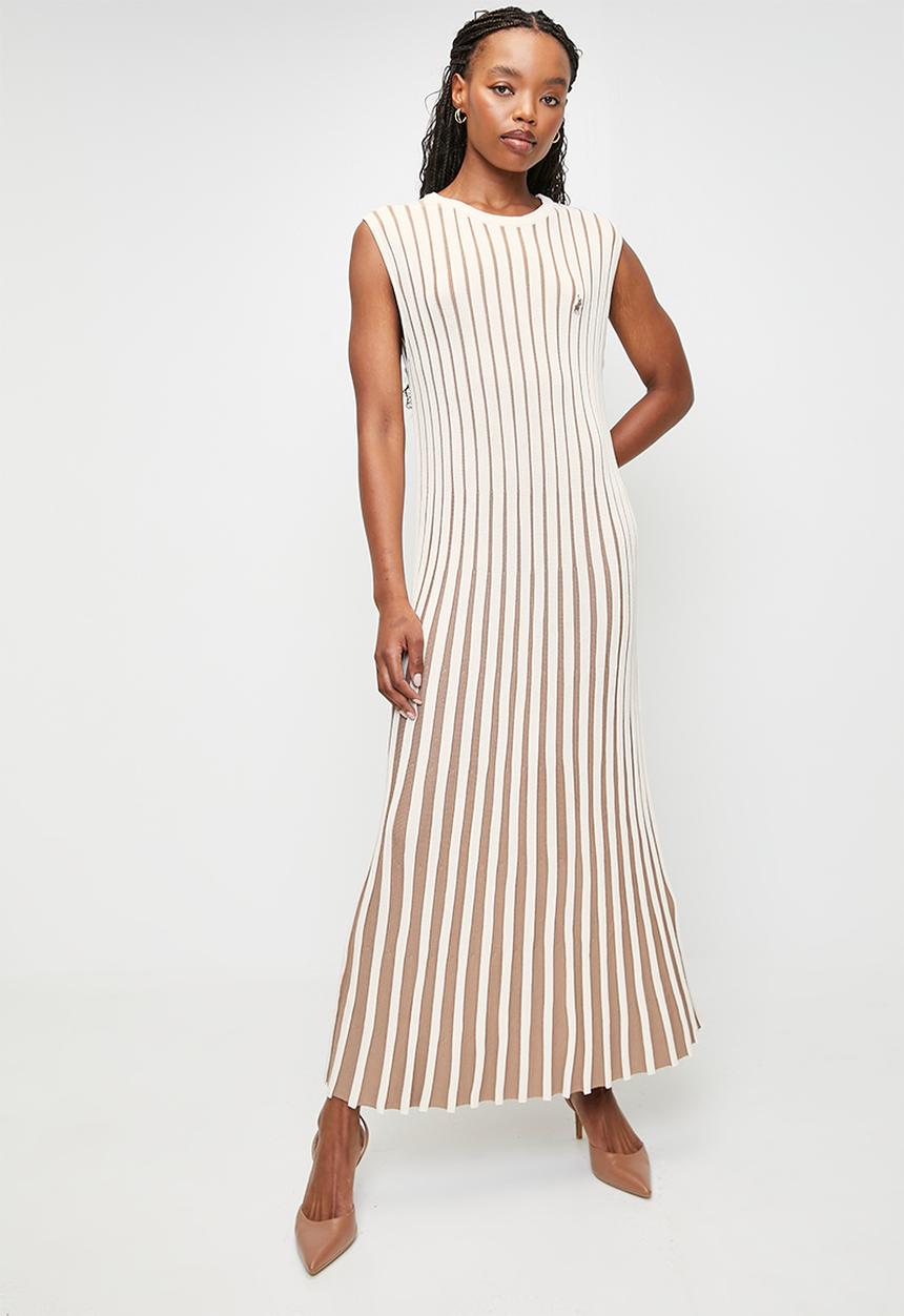 POLO - Hayden sl knitted dress - off-white