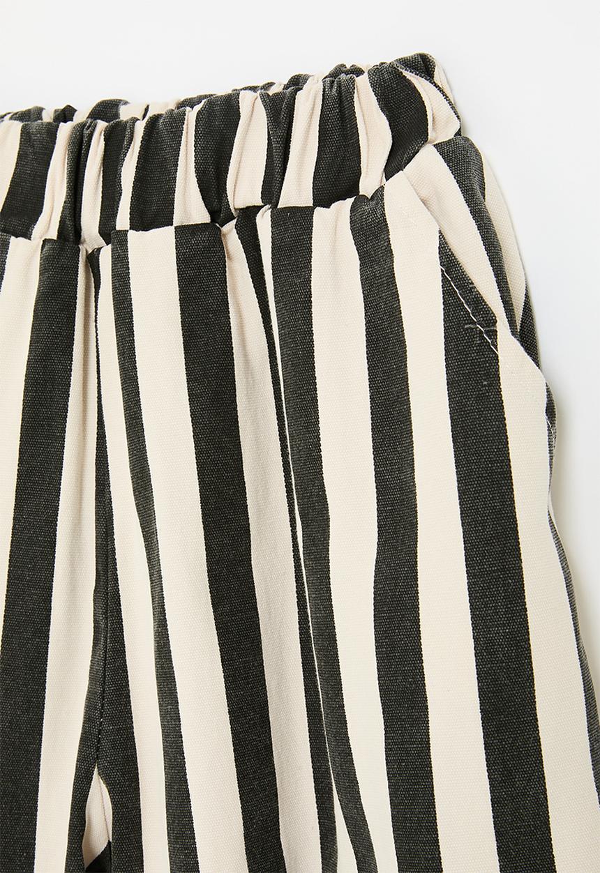 Pop Candy - Black striped denim jeans - cream