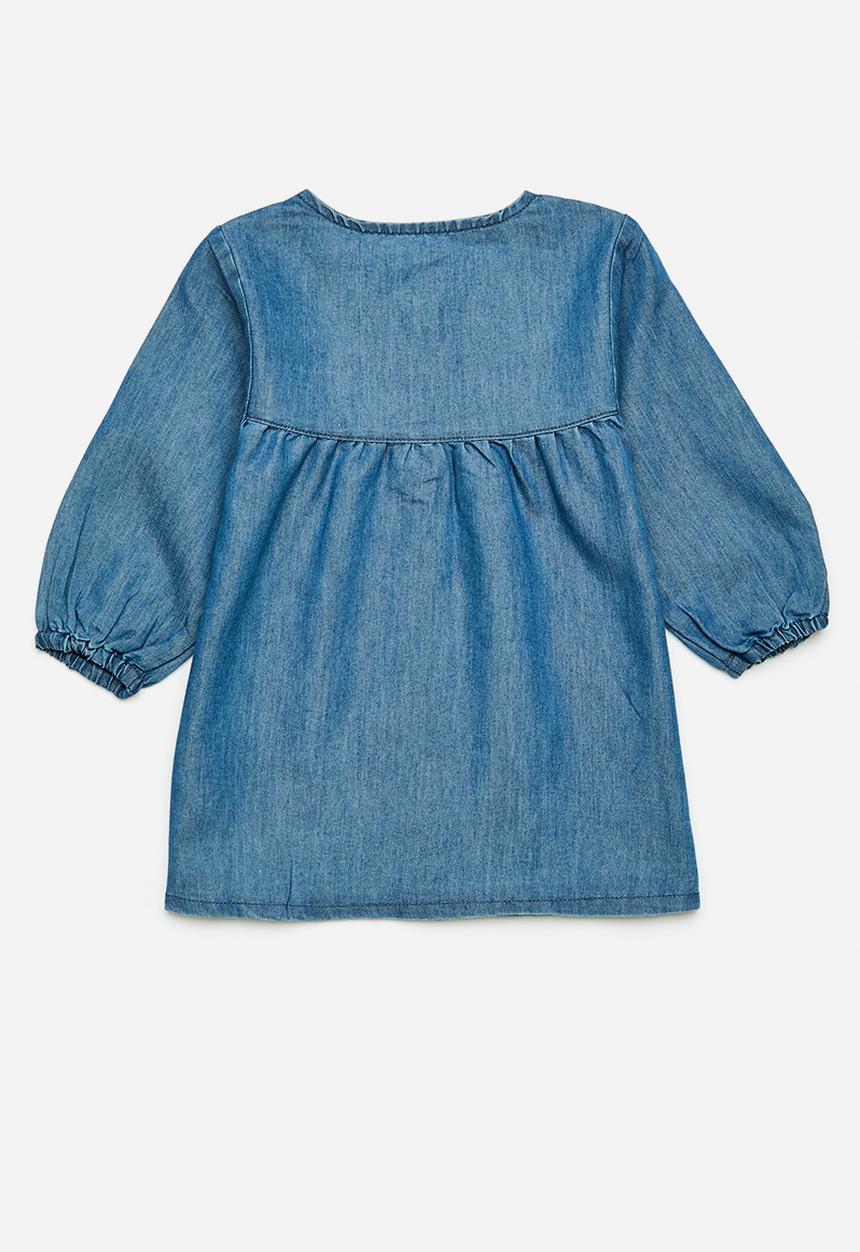 Pop Candy - Embroidered denim dress - blue