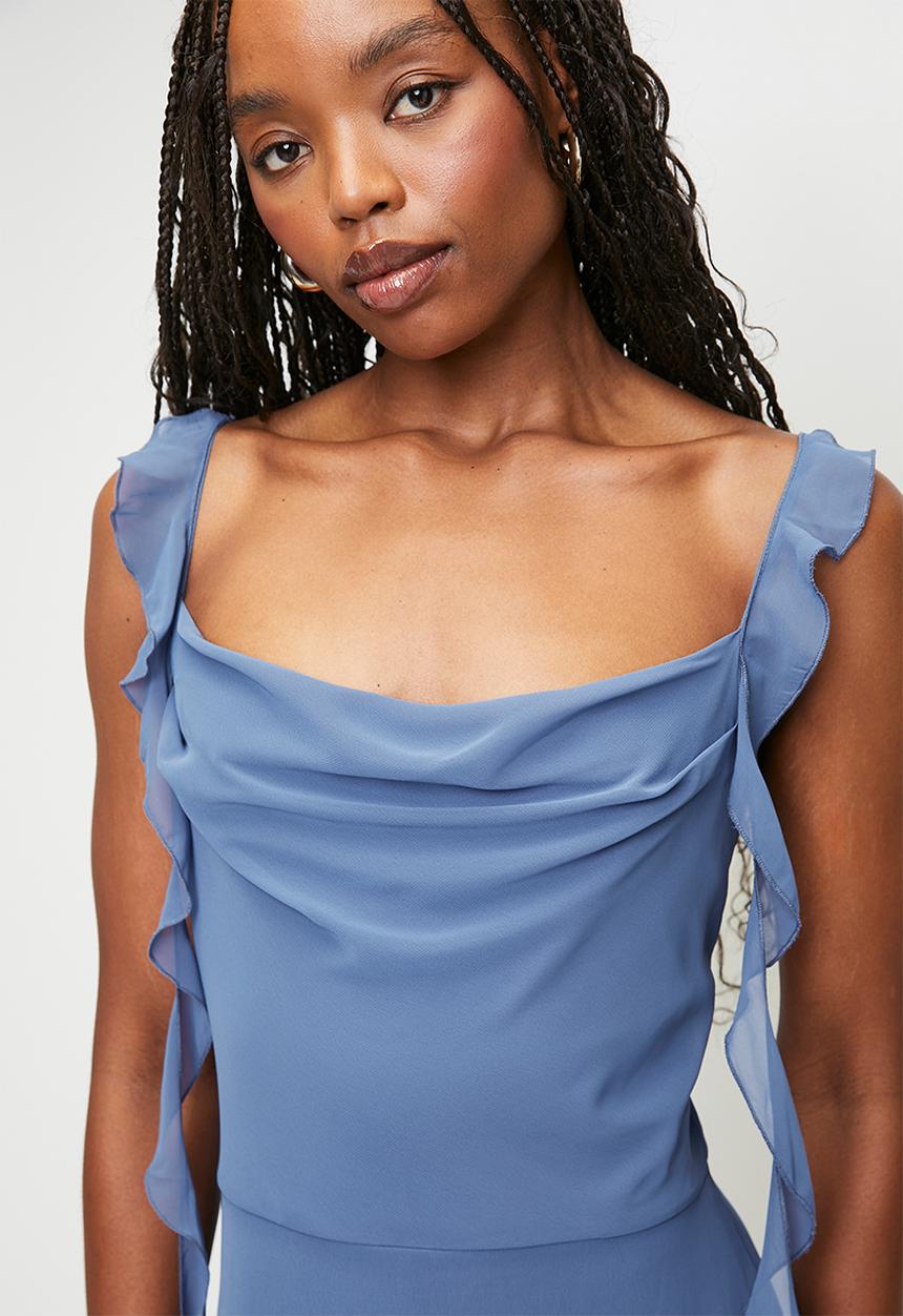 Trendyol - Midi Aline Woven Dress - Blue