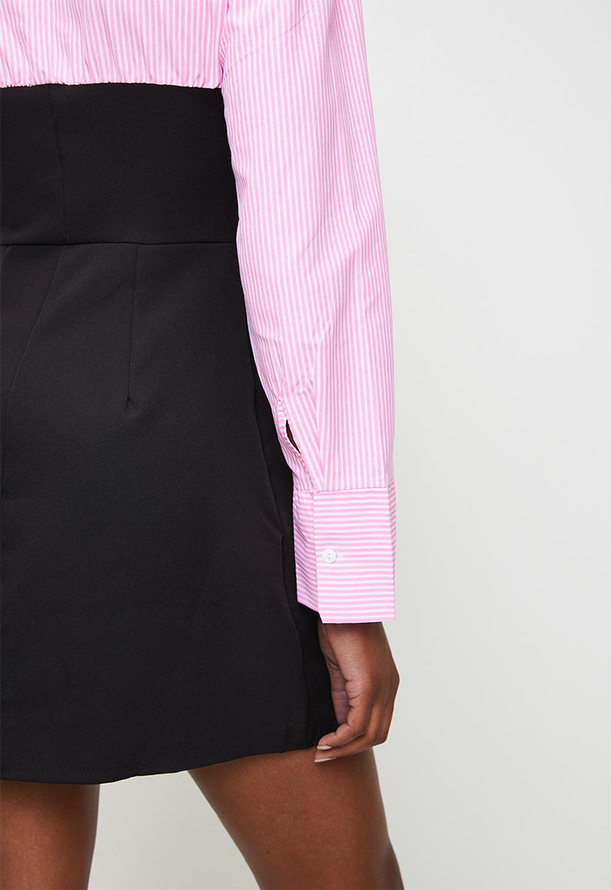 Trendyol - Mini Aline Woven Dress - Pink & black