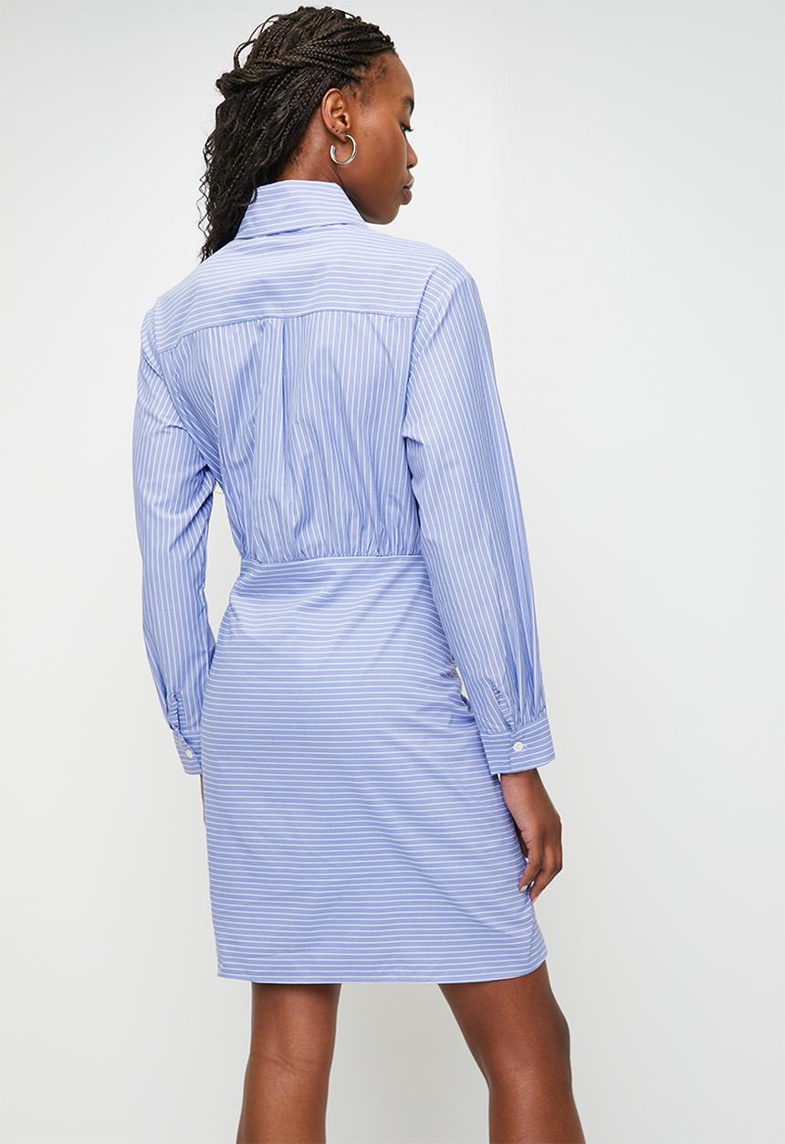 Trendyol - Mini Shirt Woven Dress - Blue