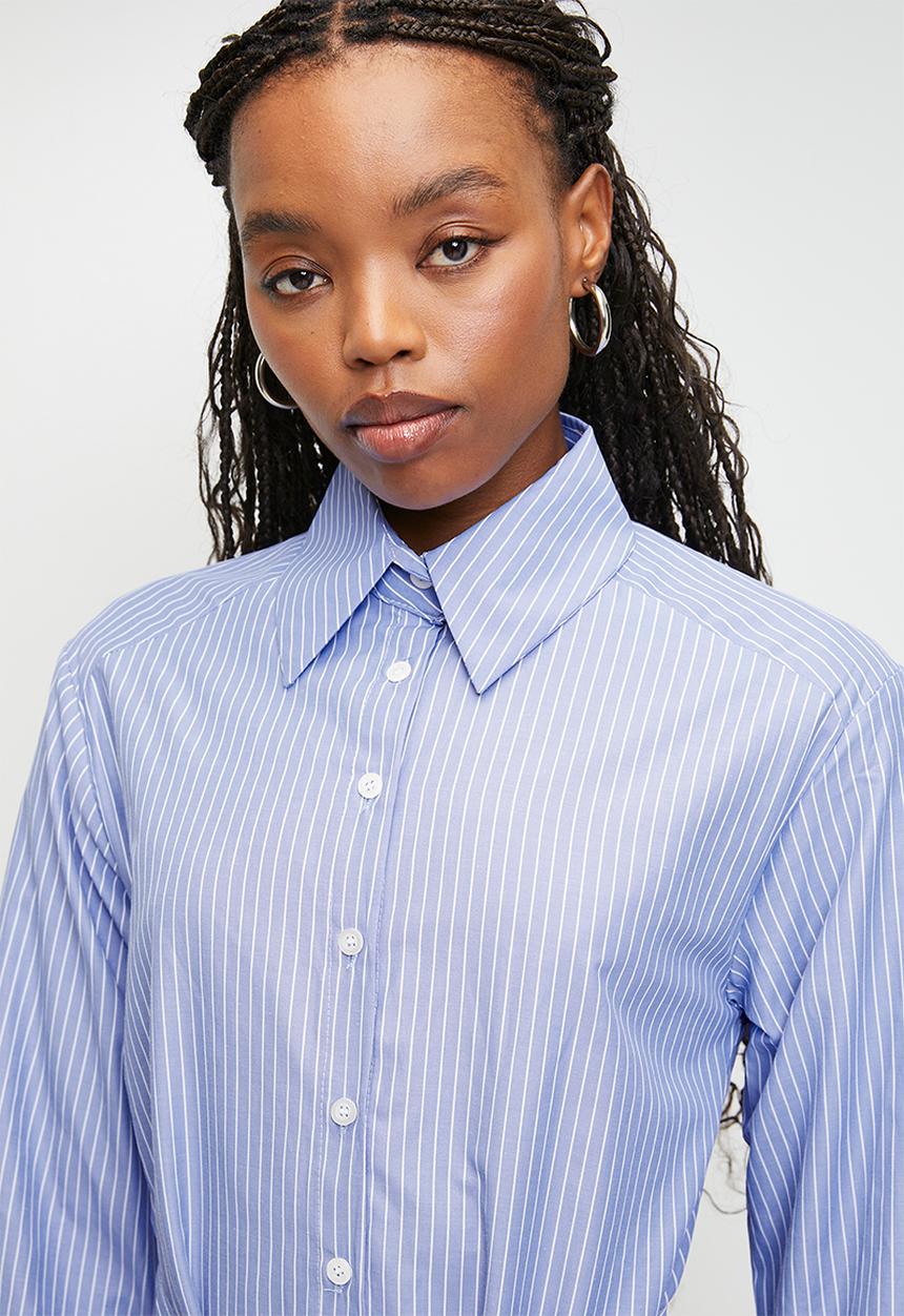 Trendyol - Mini Shirt Woven Dress - Blue