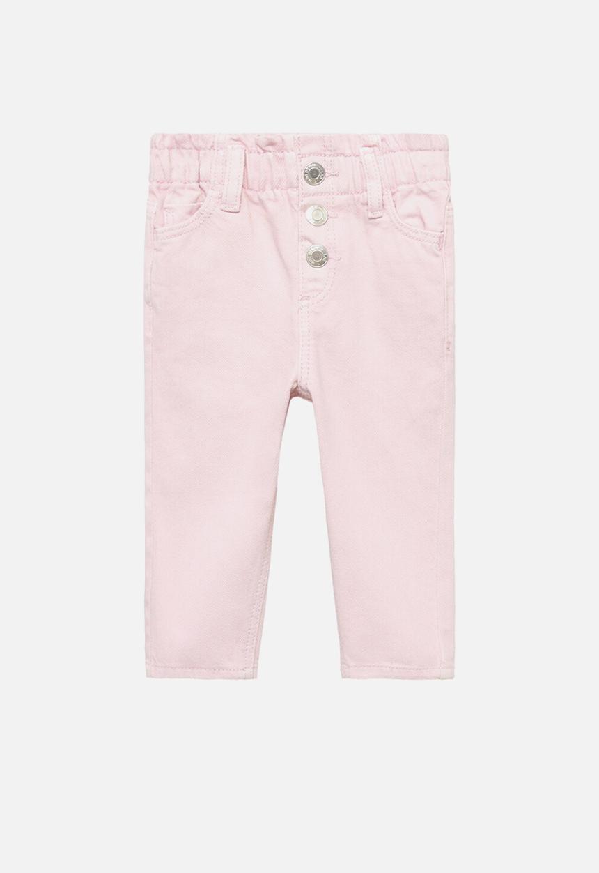MANGO - Jeans Paperbag - Pink