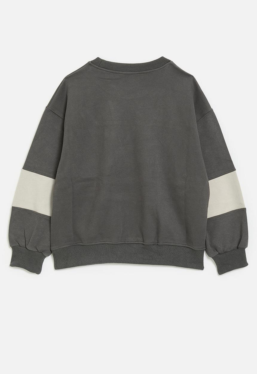 Pop Candy - Colour block sweatshirt - charcoal/light grey