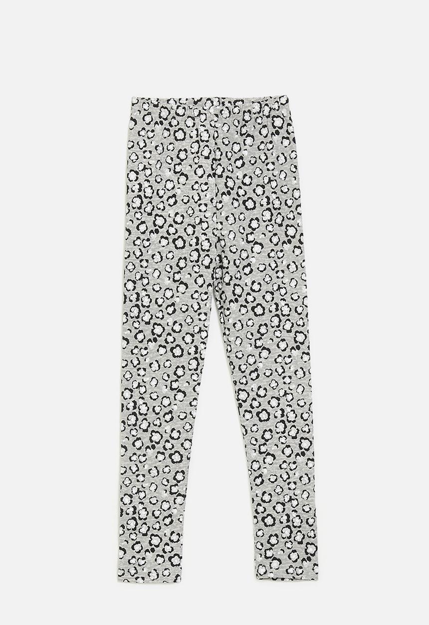 Pop Candy - Abstract floral printed leggings - light grey