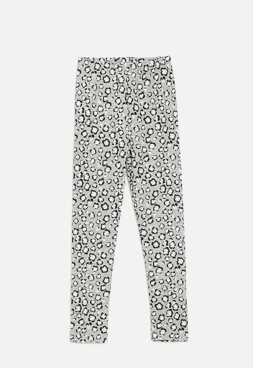 Pop Candy - Abstract floral printed leggings - light grey