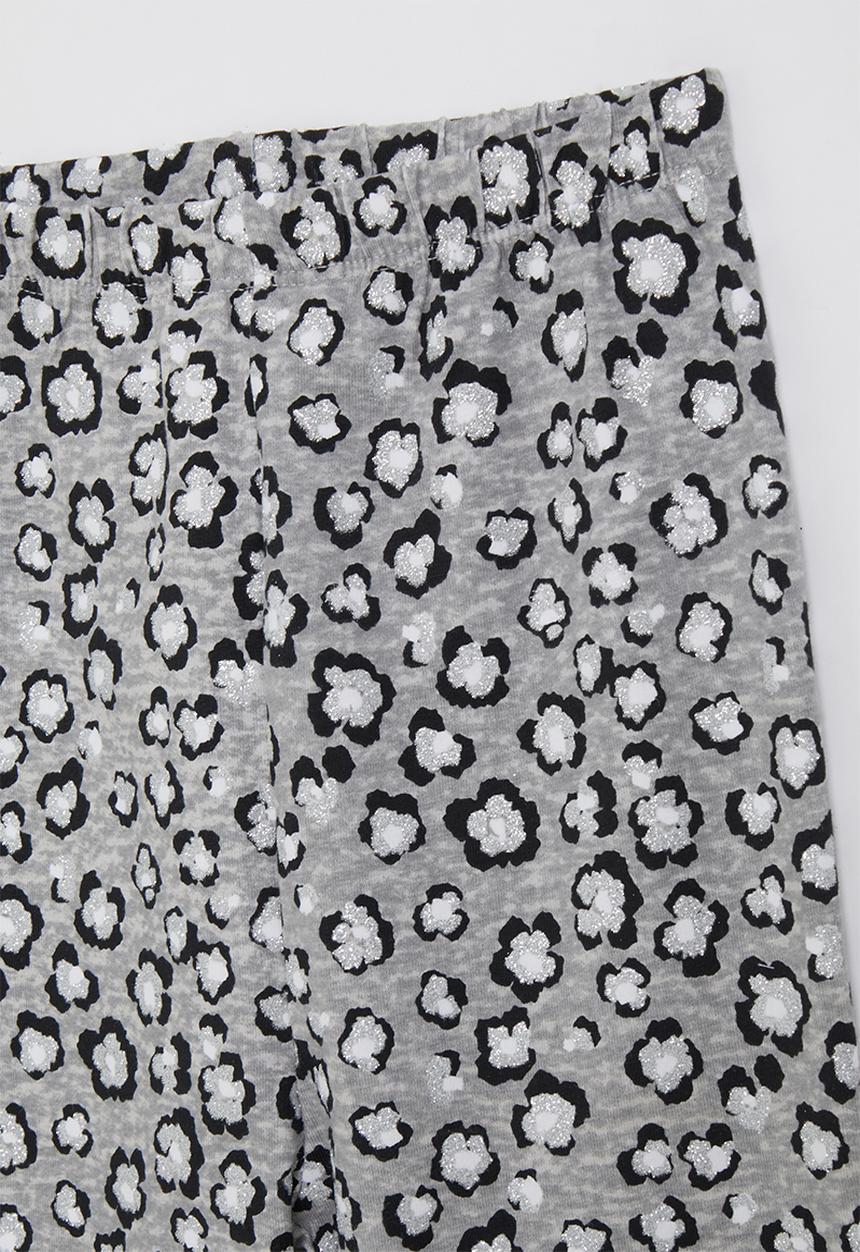 Pop Candy - Abstract floral printed leggings - light grey