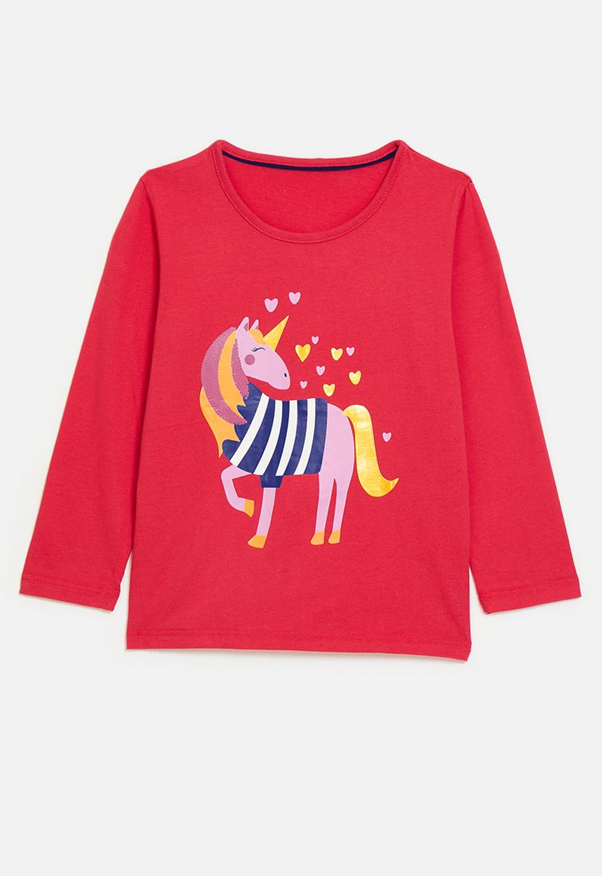 Pop Candy - Printed tee - red/pink unicorn