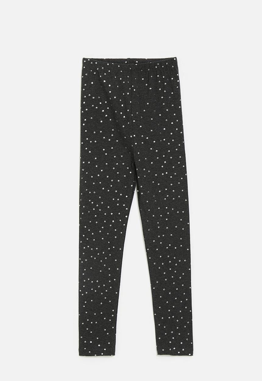 Pop Candy - Metallic star printed leggings - dark charcoal