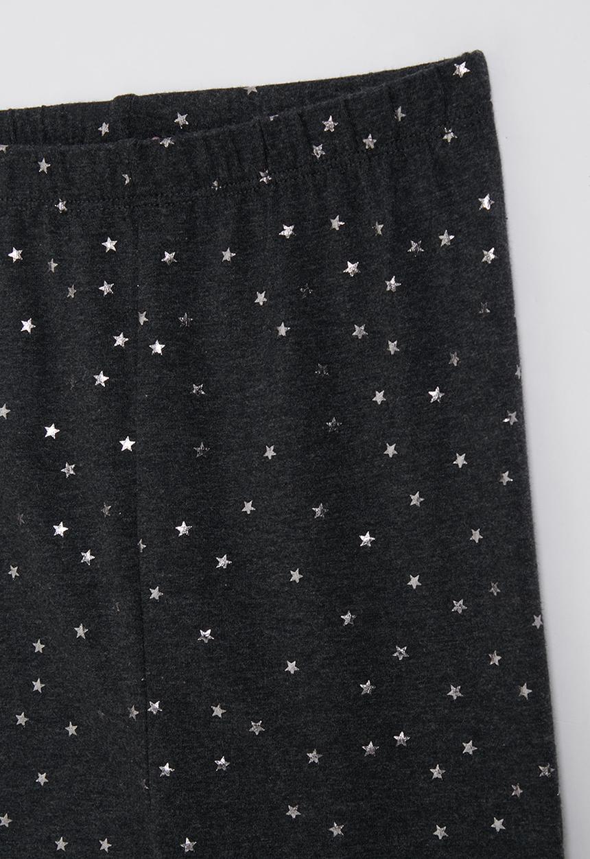 Pop Candy - Metallic star printed leggings - dark charcoal