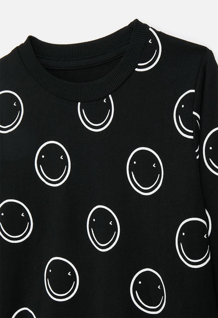 Pop Candy - Smiley sweatshirt - black/bubbles