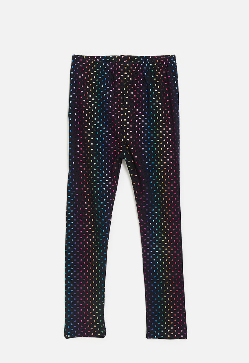 Pop Candy - Shimmering polka dot leggings - black/multicolour