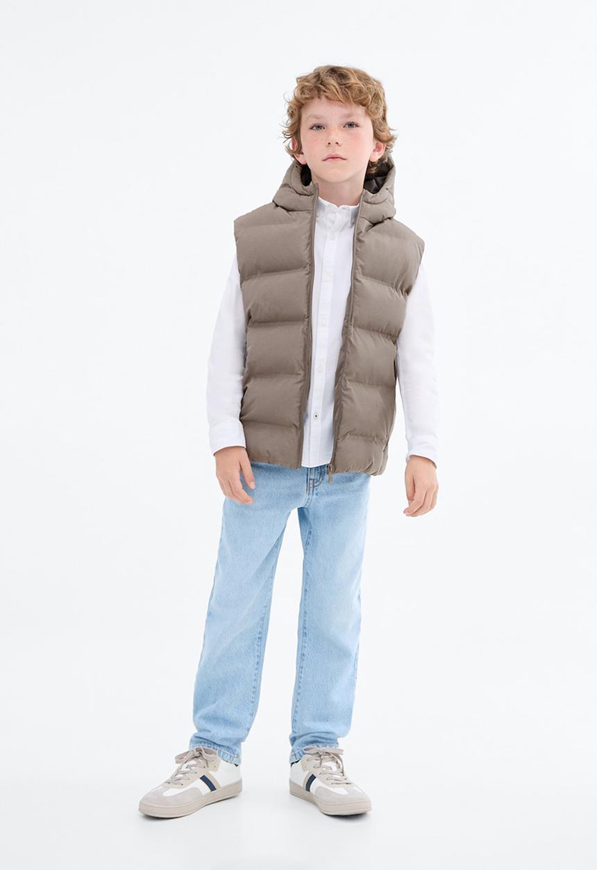 MANGO - Outer vest manel - medium brown