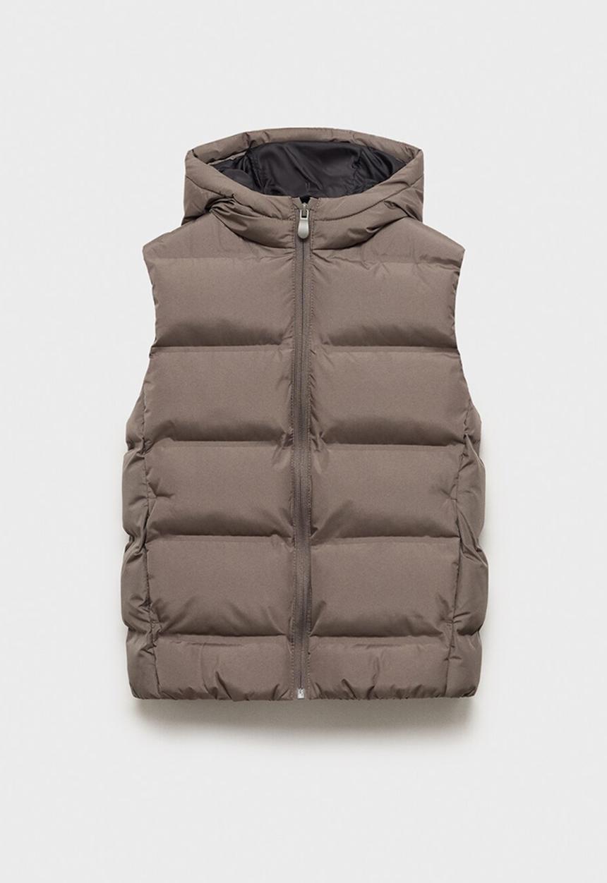 MANGO - Outer vest manel - medium brown