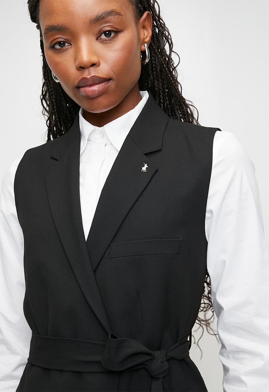 POLO - Wmn tatum sl suit blazer vest - black