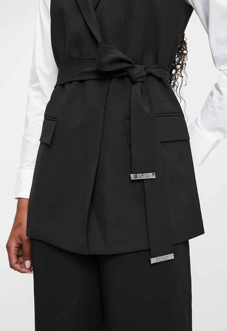 POLO - Wmn tatum sl suit blazer vest - black