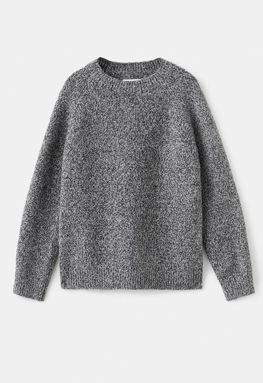 MANGO - Marbled knitted sweater - Charcoal
