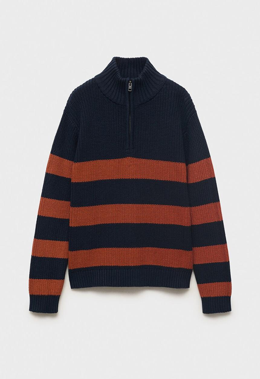 MANGO - Sweater zack - medium orange