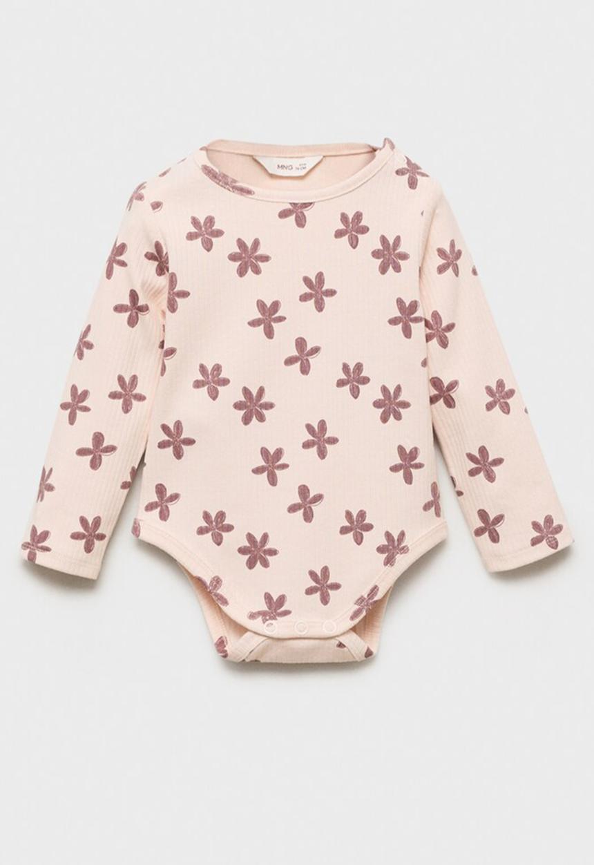 MANGO - Bodysuit flor - light pastel pink