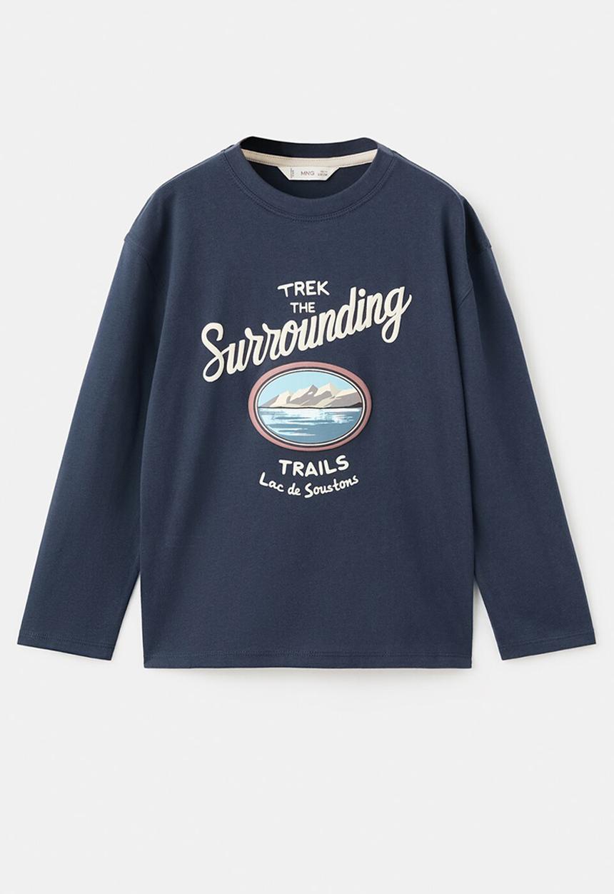 MANGO - Printed T-shirt - navy