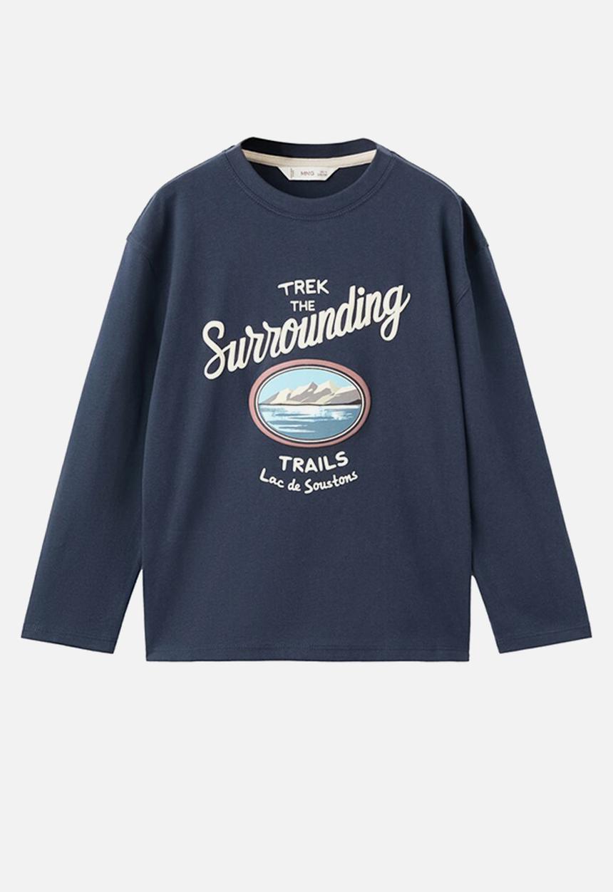 MANGO - Printed T-shirt - navy