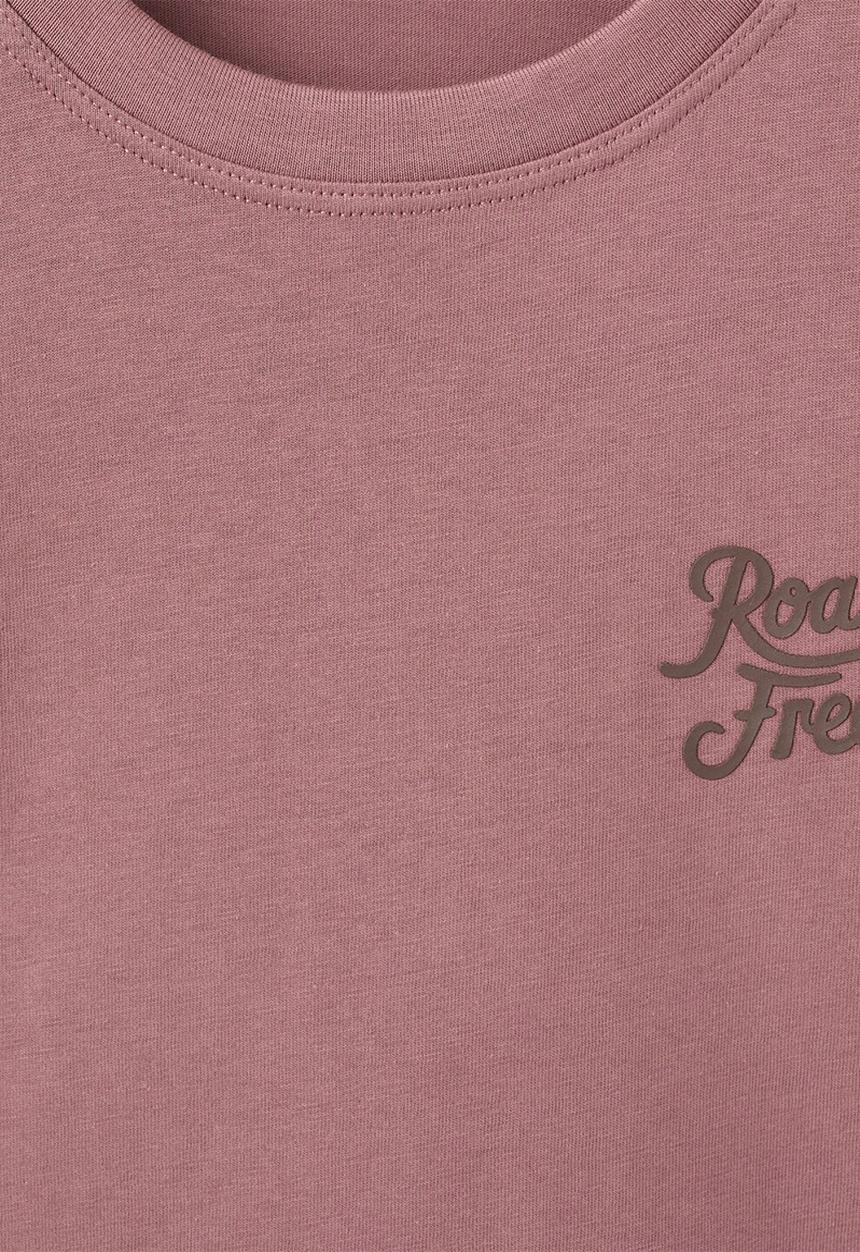 MANGO - Printed cotton-blend T-shirt - cherry