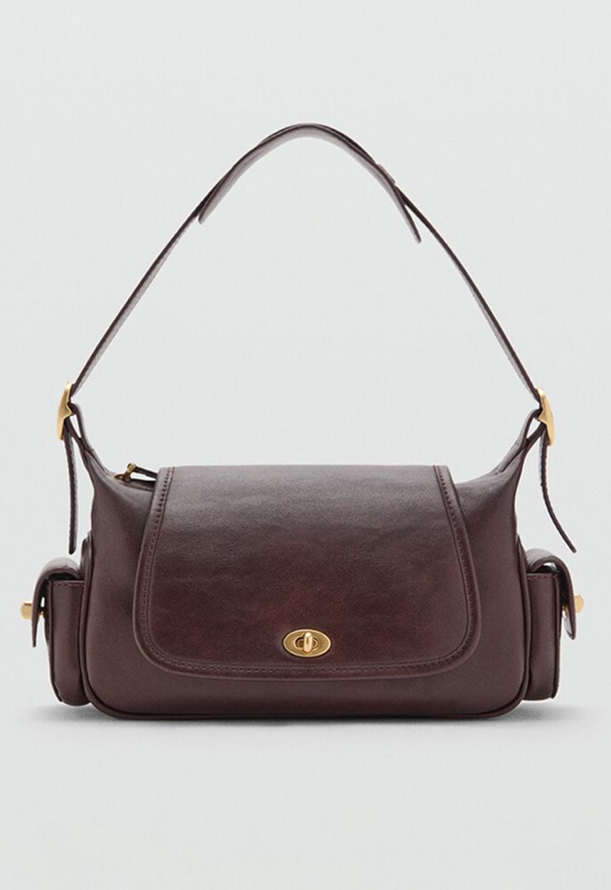 MANGO - Omelet shoulder bag-dark brown