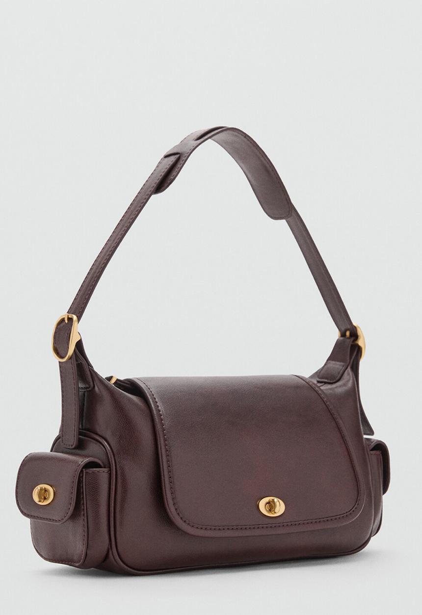 MANGO - Omelet shoulder bag-dark brown