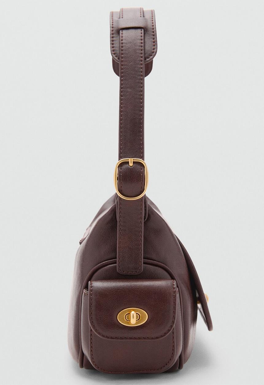 MANGO - Omelet shoulder bag-dark brown