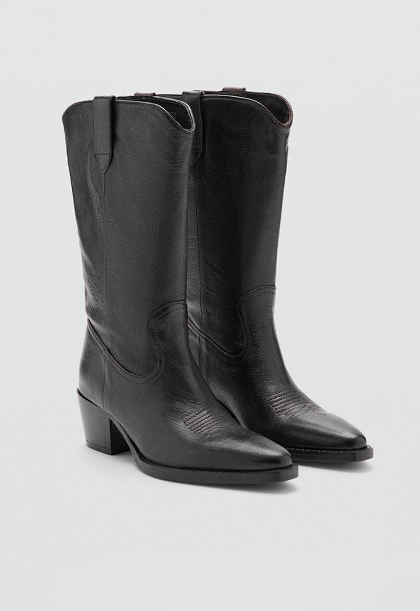 MANGO - Candela leather boot - dark brown