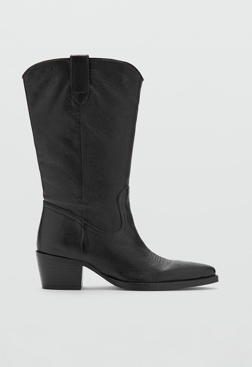 MANGO - Candela leather boot - dark brown