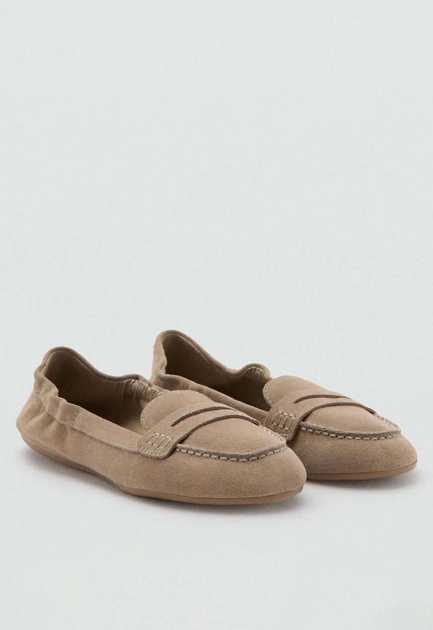MANGO - Dancing suede loafer - light/pastel brown