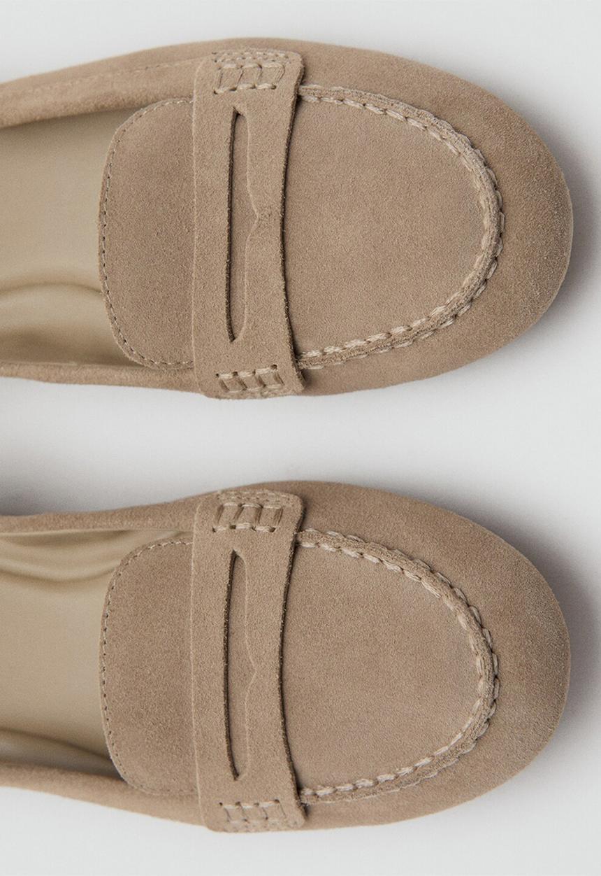 MANGO - Dancing suede loafer - light/pastel brown
