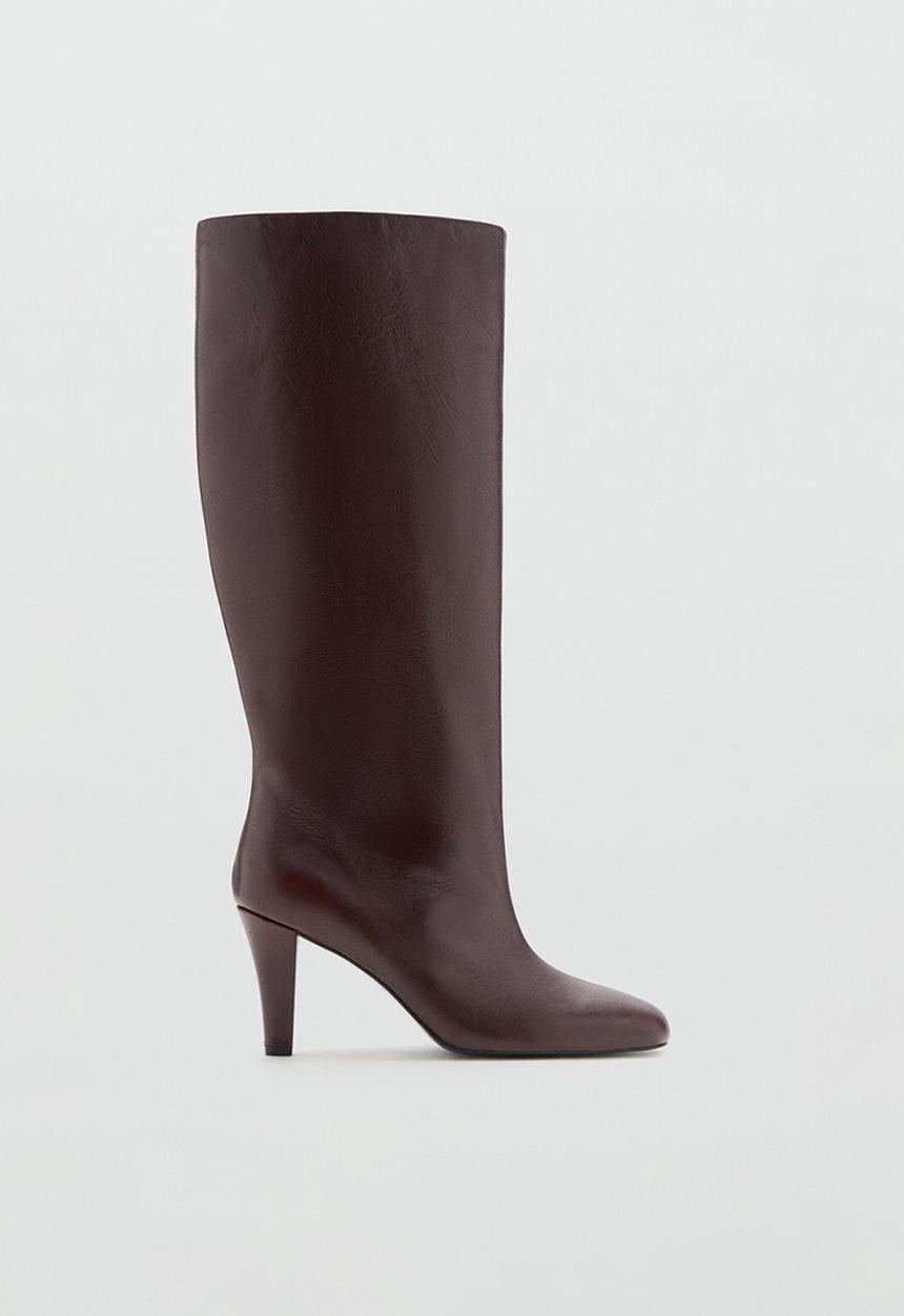 MANGO - Calm leather boot - dark red