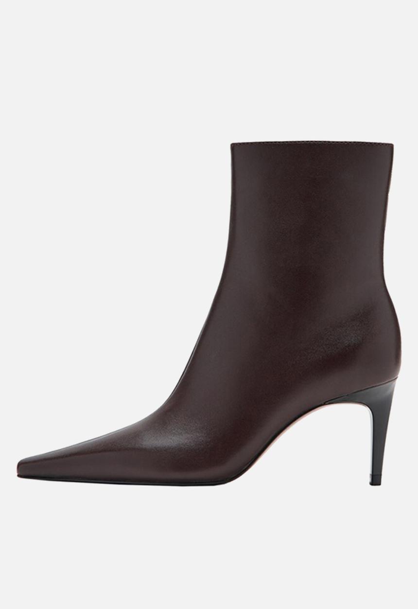 MANGO - Katerina leather boot - dark brown