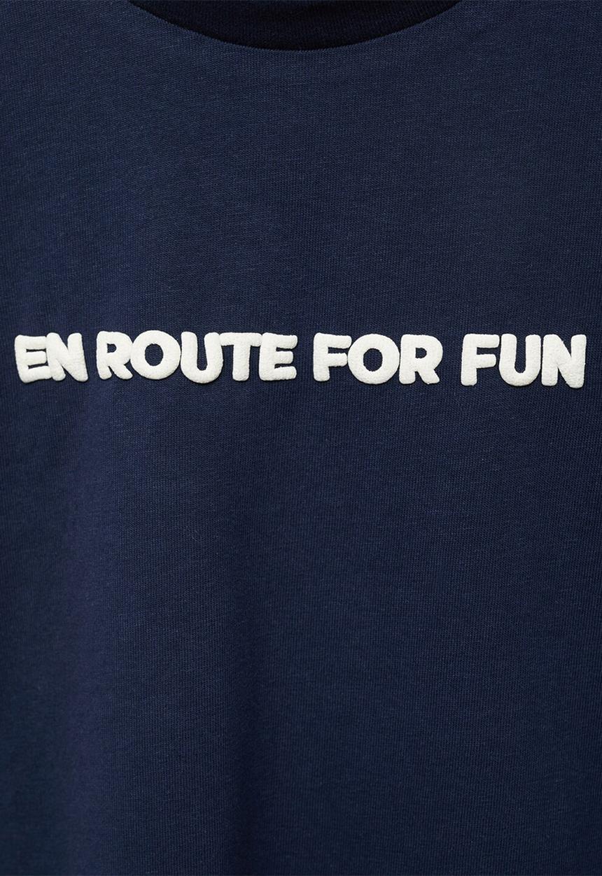 MANGO - T-shirt enroute - navy