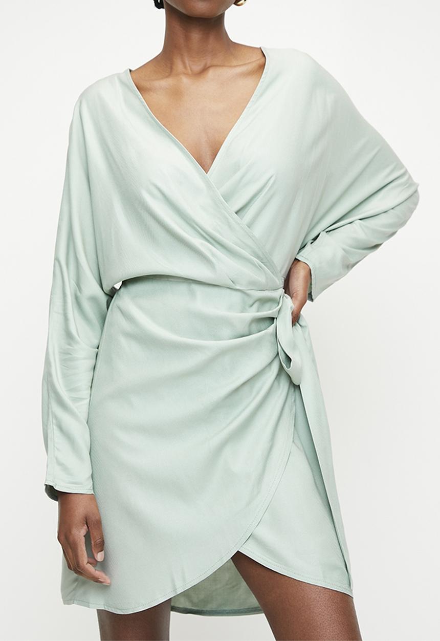 Superbalist - Dolman Sleeve Mini wrap dress - Vintage Sage