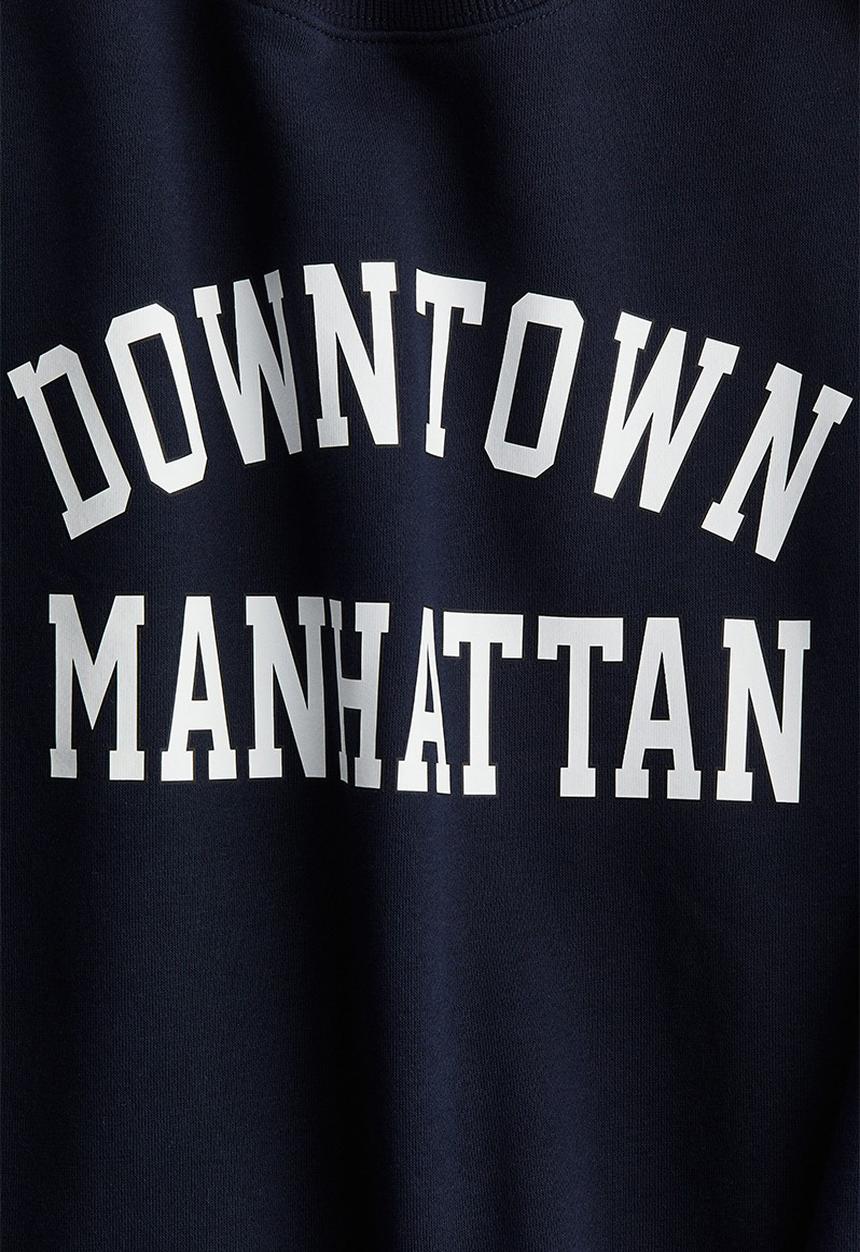 H&M - Text-motif sweatshirt - navy blue/manhattan