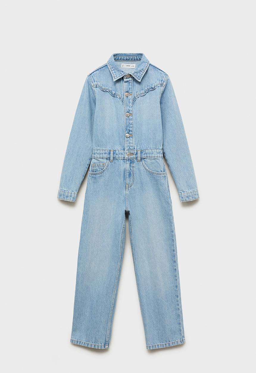 MANGO - Jumpsuit worker - open blue