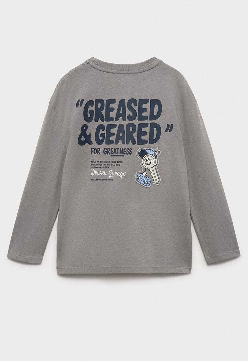 MANGO - T-shirt greased - grey
