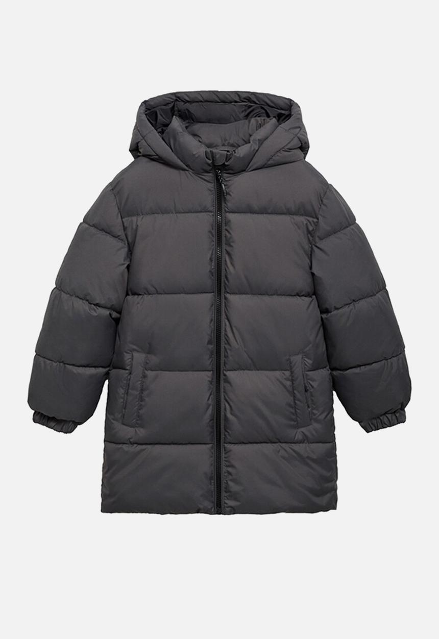 MANGO - Puffer coat amerlong - charcoal