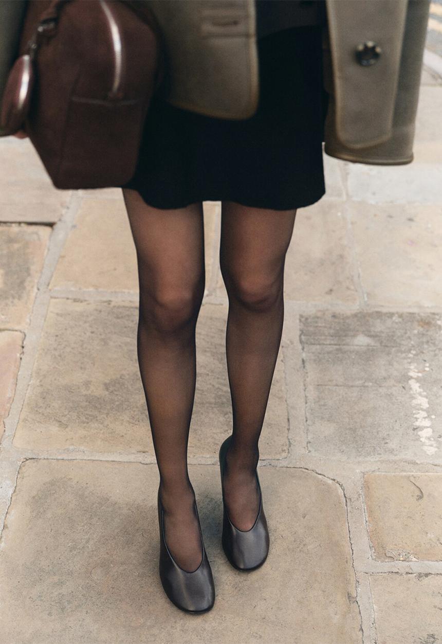 MANGO - Antonia leather heel - dark brown
